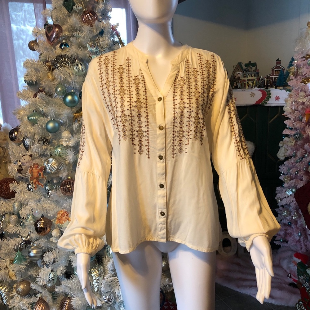 Embroidered Cream (brand) Blouse